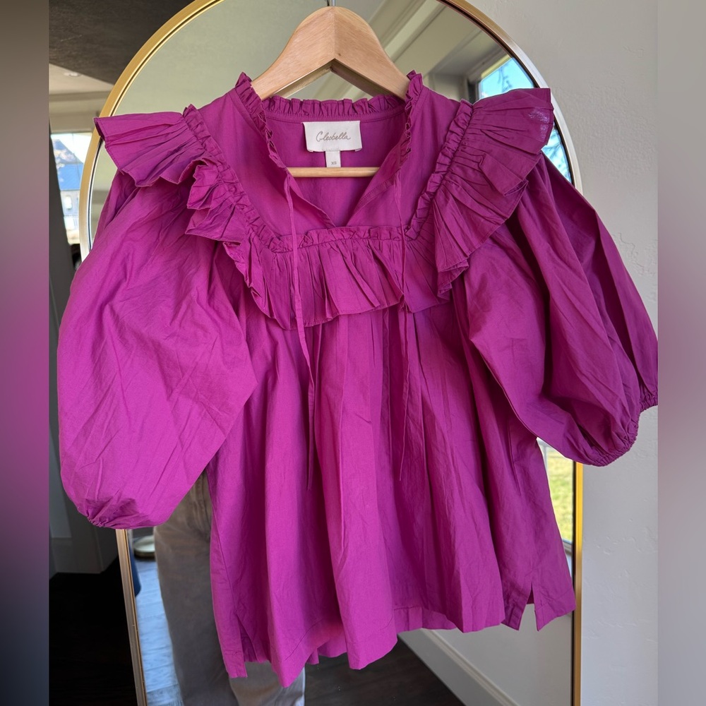 Cleobella bright raspberry Janet blouse